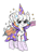 Size: 1200x1609 | Tagged: safe, artist:confetticakez, oc, oc only, oc:confetti cupcake, bat pony, pony, bat pony oc, blush sticker, blushing, boots, cape, clothes, female, goofy goober rock, guitar, hat, looking at you, mare, musical instrument, party hat, shoes, simple background, smiling, smiling at you, solo, sparkles, spongebob squarepants, the spongebob squarepants movie, white background, wizard hat