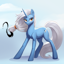 Size: 2336x2329 | Tagged: safe, artist:sierraex, oc, oc only, oc:storyteller, pony, unicorn, g4, high res, horn, long tail, not trixie, solo, tail, unicorn oc