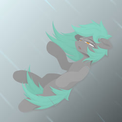 Size: 1200x1200 | Tagged: safe, artist:門久, pony, falling, gradient background, rain, solo