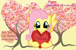 Size: 1280x854 | Tagged: safe, artist:galekz, artist:hatsunepie, fluttershy, pegasus, pony, g4, cute, female, heart, hearts and hooves day, holiday, hoof hold, i love you, love, mare, shyabetes, valentine, valentine's day, valentine's day card, wallpaper