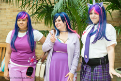 Size: 4896x3264 | Tagged: safe, artist:xen photography, twilight sparkle, human, g4, anime boston, anime boston 2013, clothes, cosplay, costume, hand on hip, high res, irl, irl human, peace sign, photo