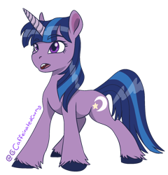 Size: 640x666 | Tagged: safe, artist:caffeinatedcarny, twilight twinkle, pony, unicorn, female, horn, mare, open mouth, simple background, transparent background, unshorn fetlocks