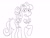 Size: 1600x1200 | Tagged: safe, artist:kaze, pony, g4, bow, bowtie, dave the barbarian, drawthread, eyelashes, flower, flower in hair, lineart, monochrome, necktie, ponified, requested art, saddle, simple background, solo, tack, tail, tail bow, twinkle the marvel horse, white background