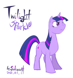 Size: 706x758 | Tagged: safe, artist:siemensohm, twilight sparkle, pony, unicorn, g4, horn, simple background, solo, unicorn twilight, white background