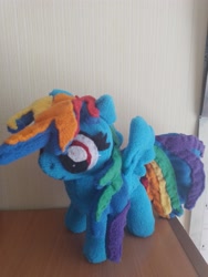 Size: 3000x4000 | Tagged: safe, artist:jbond, rainbow dash, pegasus, pony, g4, cute, female, handmade, irl, mare, photo, photography, plushie, solo