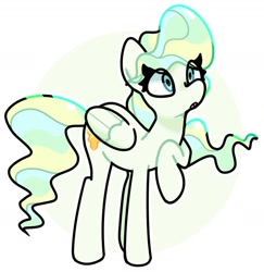 Size: 1632x1677 | Tagged: safe, artist:kindakismet, vapor trail, pegasus, pony, g4, abstract background, raised hoof, solo