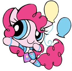 Size: 746x738 | Tagged: safe, artist:qianjibahe, pinkie pie, earth pony, anthro, g4, clothes, female, solo, style emulation, the powerpuff girls