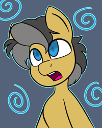 Size: 1024x1280 | Tagged: safe, artist:askhypnoswirl, oc, oc only, oc:moon sparks, earth pony, pony, commission, earth pony oc, hypnosis, hypnotized, icon, male, open mouth, solo, ych result