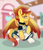 Size: 1920x2212 | Tagged: safe, artist:scarffist, oc, oc only, pegasus, pony, clothes, commission, maid, red hair, red mane, short hair, short mane, solo, sparkles, stockings, thigh highs, ych result, yellow eyes