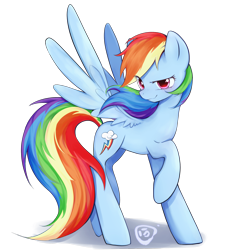 Size: 1940x1940 | Tagged: safe, artist:8524538816, rainbow dash, pegasus, pony, g4, female, mare, raised hoof, simple background, solo, transparent background