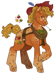 Size: 1360x1796 | Tagged: safe, artist:draculaflow3, applejack, earth pony, pony, g4, alternate design, cloven hooves, female, horse collar, mare, simple background, solo, straw in mouth, transparent background