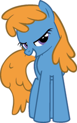 Size: 436x700 | Tagged: safe, edit, vector edit, giggleberry, earth pony, pony, g4, background pony, bedroom eyes, female, front facing, mare, recolor, simple background, smiling, smirk, solo, transparent background, vector