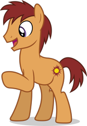 Size: 7000x10169 | Tagged: safe, edit, vector edit, gag file, earth pony, pony, g4, male, open mouth, open smile, raised hoof, recolor, simple background, smiling, solo, stallion, transparent background, vector