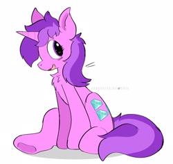 Size: 2042x1926 | Tagged: safe, artist:spookyfoxinc, amethyst star, sparkler, pony, unicorn, g4, chest fluff, female, horn, mare, open mouth, simple background, solo, underhoof, white background