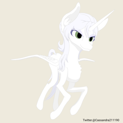 Size: 2000x2000 | Tagged: safe, artist:cassandra211190, oc, oc only, oc:κασσάνδρα, alicorn, pony, alicorn oc, horn, solo, thin, wings