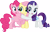 Size: 4671x3000 | Tagged: safe, artist:cloudy glow, fluttershy, pinkie pie, rarity, earth pony, pegasus, pony, unicorn, g4, my little pony: friendship is magic, putting your hoof down, season 2, cute, diapinkes, female, horn, mare, raribetes, shyabetes, simple background, transparent background, trio, trio female, vector