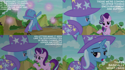 Size: 2000x1125 | Tagged: safe, edit, edited screencap, editor:quoterific, screencap, starlight glimmer, trixie, g4, to change a changeling, duo, duo female, female, fireworks