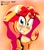 Size: 2510x2831 | Tagged: safe, artist:gordodel2006, sunset shimmer, human, equestria girls, g4, my little pony equestria girls: better together, blushing, breasts, bust, busty sunset shimmer, cleavage, female, grin, high res, portrait, smiling, solo