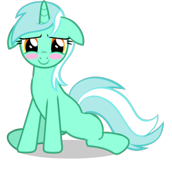 Size: 4000x3966 | Tagged: artist needed, safe, lyra heartstrings, pony, unicorn, g4, blushing, cute, female, high res, horn, looking at you, lyrabetes, mare, show accurate, simple background, sitting, smiling, solo, transparent background, vector