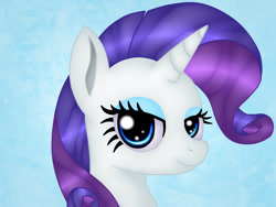 Size: 1024x768 | Tagged: safe, artist:jon080, rarity, pony, unicorn, g4, blue background, female, horn, looking at you, mare, simple background, solo