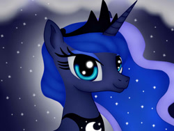 Size: 1024x768 | Tagged: safe, artist:jon080, princess luna, alicorn, pony, g4, female, looking at you, mare, night, stars