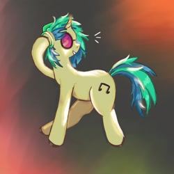 Size: 2170x2170 | Tagged: safe, artist:twipiebongrip, dj pon-3, vinyl scratch, pony, unicorn, g4, abstract background, female, grin, horn, mare, smiling, solo