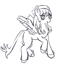 Size: 1039x994 | Tagged: safe, artist:twipiebongrip, oc, oc only, pony, female, leonine tail, mare, sketch, solo, tail