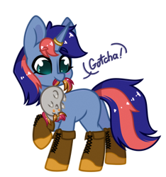 Size: 1280x1370 | Tagged: safe, artist:lazycloud, oc, oc only, oc:ironfire, oc:ryo, pony, unicorn, boots, chubbie, horn, mouth hold, shoes, simple background, solo, transparent background