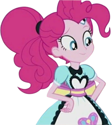 Size: 2264x2520 | Tagged: safe, edit, edited screencap, editor:mrtoonlover83, screencap, pinkie pie, human, equestria girls, g4, background removed, not a vector, simple background, solo, transparent background, waitress