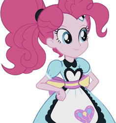 Size: 2375x2520 | Tagged: safe, edit, edited screencap, editor:mrtoonlover83, screencap, pinkie pie, human, equestria girls, g4, background removed, female, not a vector, simple background, solo, transparent background, waitress