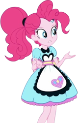 Size: 1605x2520 | Tagged: safe, edit, edited screencap, editor:mrtoonlover83, screencap, pinkie pie, human, equestria girls, g4, background removed, female, not a vector, simple background, solo, transparent background, waitress