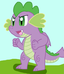 Size: 645x738 | Tagged: safe, artist:cmara, spike, dragon, g4, determination, determined, determined face, determined look, determined smile, male, solo, winged spike, wings