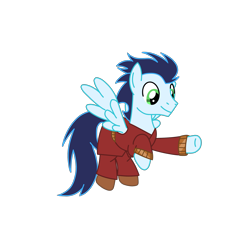 Size: 2100x2100 | Tagged: safe, artist:chanyhuman, soarin', pegasus, pony, g4, flying, goitosuros, male, scythian, simple background, solo, stallion, transparent background, vector, wings