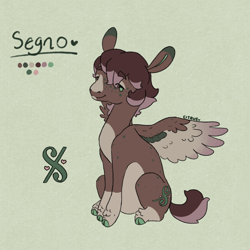 Size: 1920x1920 | Tagged: safe, artist:ciitrus--fruitz, oc, oc only, oc:segno, pegasus, pony, cloven hooves, colored wings, feathered fetlocks, female, multicolored coat, multicolored hair, multicolored wings, pegasus oc, reference sheet, short hair, simple background, sitting, solo, unshorn fetlocks, wings