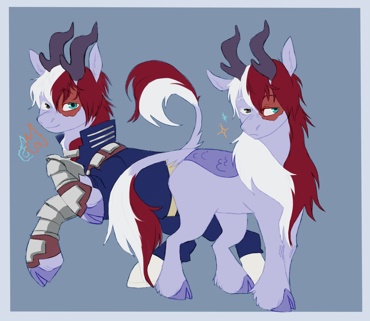 Kirin Rearing #3423749 - safe, artist:abbytabbys, part of a set, deer, hybrid, kirin ...