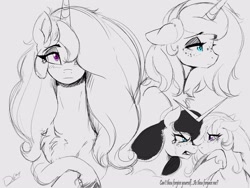 Size: 3200x2400 | Tagged: safe, artist:thelunarmoon, princess celestia, princess luna, alicorn, pony, g4, chest fluff, crying, cute, cutelestia, duo, duo female, female, floppy ears, freckles, grayscale, hair over one eye, high res, lidded eyes, lunabetes, mare, monochrome, nose wrinkle, partial color, regret, royal sisters, s1 luna, sad, sadorable, siblings, signature, sisters