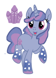 Size: 736x1022 | Tagged: safe, artist:deeriehooves, oc, oc only, oc:crystal flurry, pony, unicorn, g5, base used, crystal, female, horn, mare, offspring, parent:comet (g5), parent:izzy moonbow, parents:combow