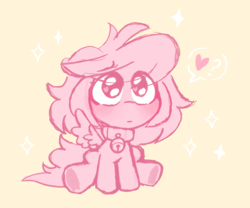 Size: 2323x1931 | Tagged: safe, artist:ninnydraws, oc, oc only, oc:ninny, pegasus, bell, bell collar, blushing, bowtie, chibi, collar, cute, eye clipping through hair, female, heart, heart eyes, leash, mare, necktie, sketch, solo, wingding eyes