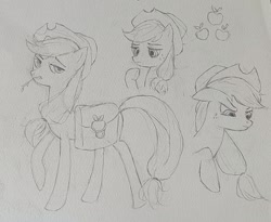 Size: 2064x1696 | Tagged: safe, artist:xinjinjumin193918007138, applejack, earth pony, pony, g4, female, mare, pencil drawing, solo, traditional art