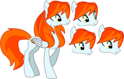 Size: 6189x3942 | Tagged: safe, artist:anonymous, oc, oc only, oc:ginger peach, pegasus, pony, g4, absurd resolution, concave belly, female, mare, show accurate, simple background, solo, thin, transparent background, vector