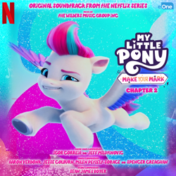 Size: 898x898 | Tagged: safe, artist:daveman1000, screencap, zipp storm, pegasus, pony, g5, my little pony: make your mark, my little pony: make your mark chapter 2, album cover, eone, fan made, female, logo, netflix, netflix logo, soundtrack, unofficial