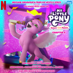 Size: 898x898 | Tagged: safe, artist:daveman1000, screencap, pipp petals, pegasus, pony, g5, my little pony: make your mark, my little pony: make your mark chapter 4, spoiler:g5, album cover, eone, fan made, female, logo, netflix, netflix logo, soundtrack, unofficial