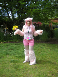 Size: 1024x1366 | Tagged: safe, artist:arcticshadowfox, oc, oc:fluffle puff, human, everfree northwest, clothes, cosplay, costume, everfree northwest 2015, food, irl, irl human, photo, solo, taco