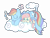 Size: 3464x2598 | Tagged: safe, artist:叶荫, fluttershy, rainbow dash, butterfly, pegasus, pony, g4, cloud, doll, female, fluttershy plushie, hug, mare, plushie, simple background, sleeping, solo, toy, transparent background, winghug, wings