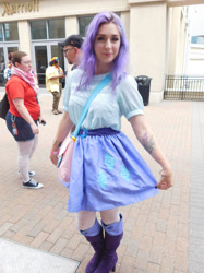 Size: 1024x1366 | Tagged: safe, artist:brinycosplay, rarity, human, equestria girls, g4, belt, boots, clothes, connecticon, connecticon 2017, cosplay, costume, high heel boots, irl, irl human, photo, shirt, shoes, skirt