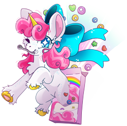 Size: 6751x6708 | Tagged: safe, artist:cutepencilcase, oc, oc only, pony, unicorn, cereal box, horn, simple background, solo, transparent background, unicorn oc