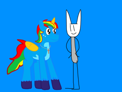 Size: 2224x1668 | Tagged: safe, artist:robertleyvaiii, oc, oc only, oc:chuk, oc:shield wing, alicorn, alicorn oc, blue background, duo, horn, male, simple background, wings