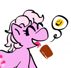 Size: 1280x1233 | Tagged: safe, artist:vaporammy, derpibooru exclusive, lickety-split, pony, g1, my little pony 'n friends, food, ice cream, simple background, smiley face, solo, tongue out, white background