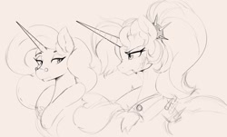 Size: 1326x802 | Tagged: safe, artist:thelunarmoon, oc, oc:dyx, oc:nyx, alicorn, pony, bathrobe, beige background, chest fluff, cigarette, clothes, duo, duo female, female, glasses, mare, monochrome, older, older dyx, older nyx, robe, round glasses, siblings, simple background, sisters, sketch, smoking, spectacles