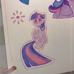 Size: 1668x1668 | Tagged: safe, artist:miss-aciturn, twilight sparkle, pony, unicorn, g4, horn, marker drawing, solo, traditional art, twilight sparkle is best facemaker